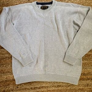 Eddie Bauer Men’s XL 100% Cotton Classic Gray Knit Crewneck Sweater